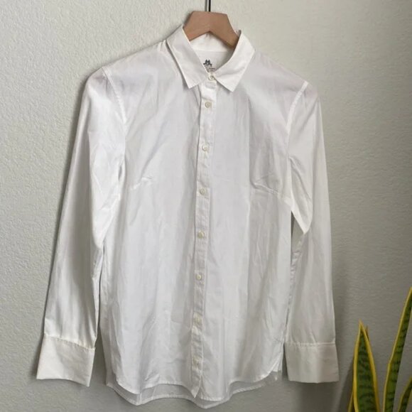 New J Crew X Thomas Mason Women's Button Down Boy Shirt Top White Size 00 NWOT - Picture 7 of 10